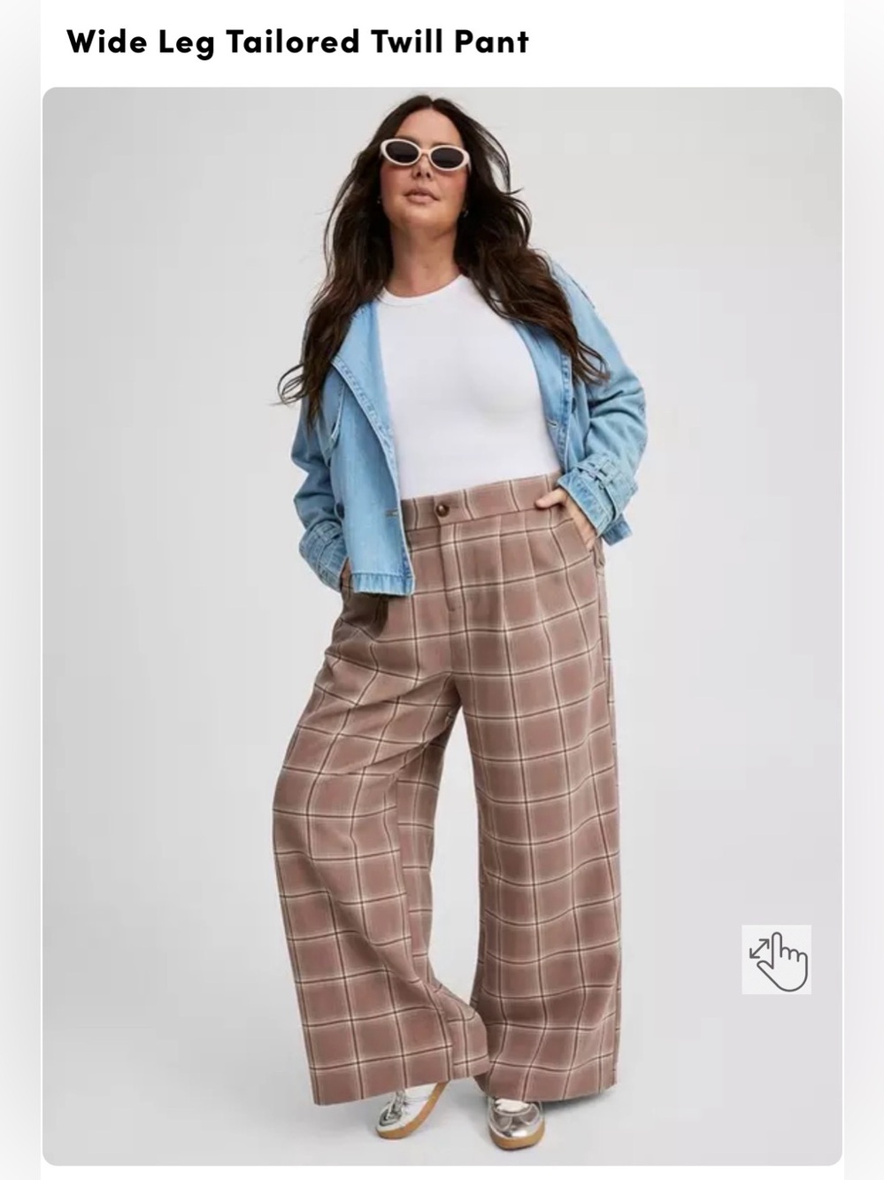Studio by Torrid Wide Leg Tailored Twill Plaid Pants High Rise 18 Short